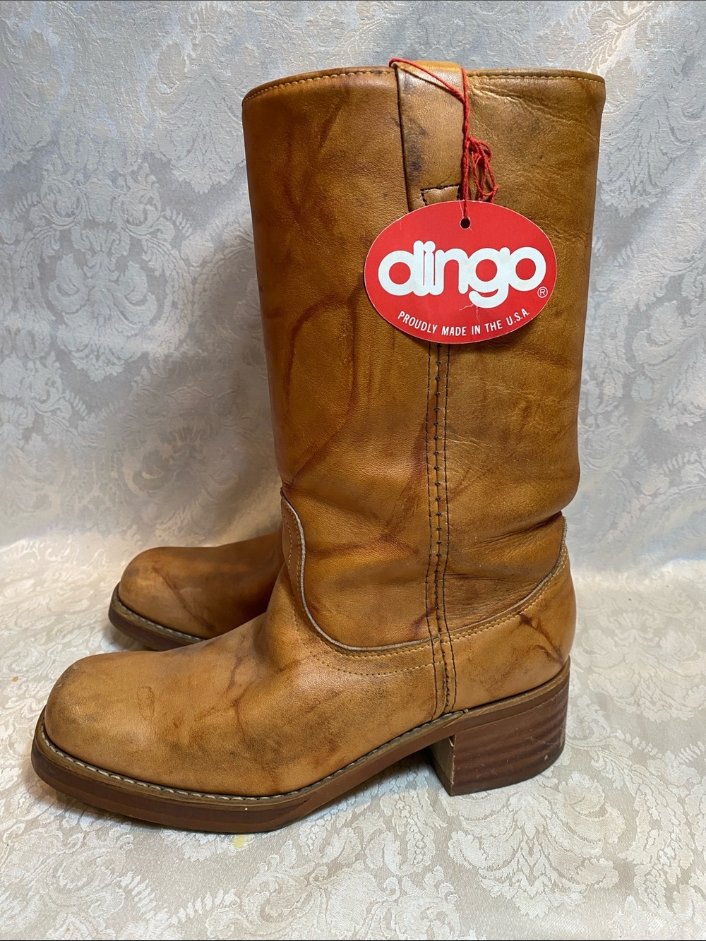 Vintage Dingo Brown Leather Campus Western Boots